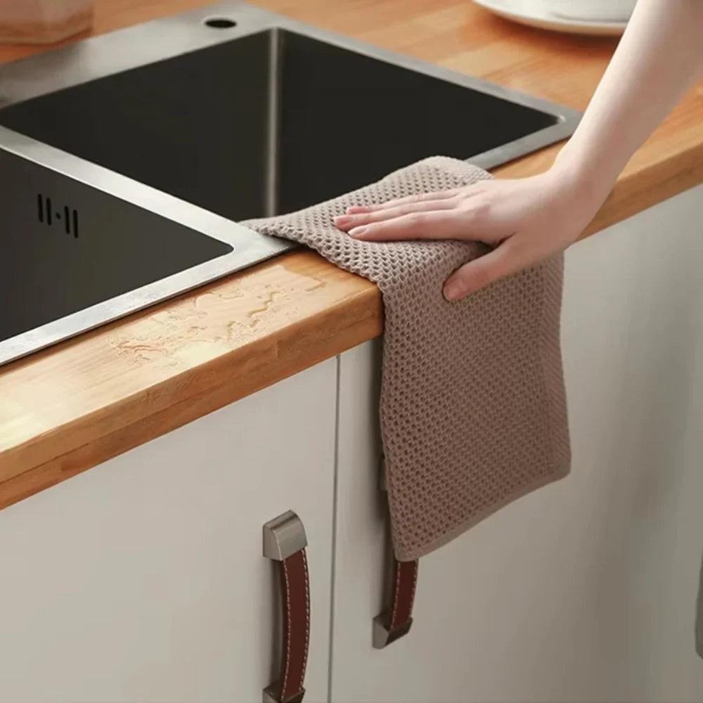Waffle-Texture Kitchen Hand Towels