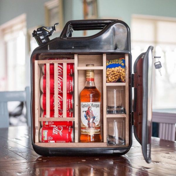 Mini Barrel-Style Home Bar Cabinet