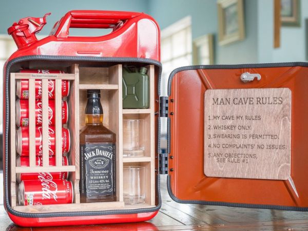 Mini Barrel-Style Home Bar Cabinet