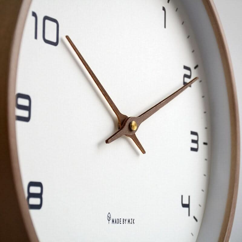 Silent Minimalist Wood Wall Clock for Living Room
