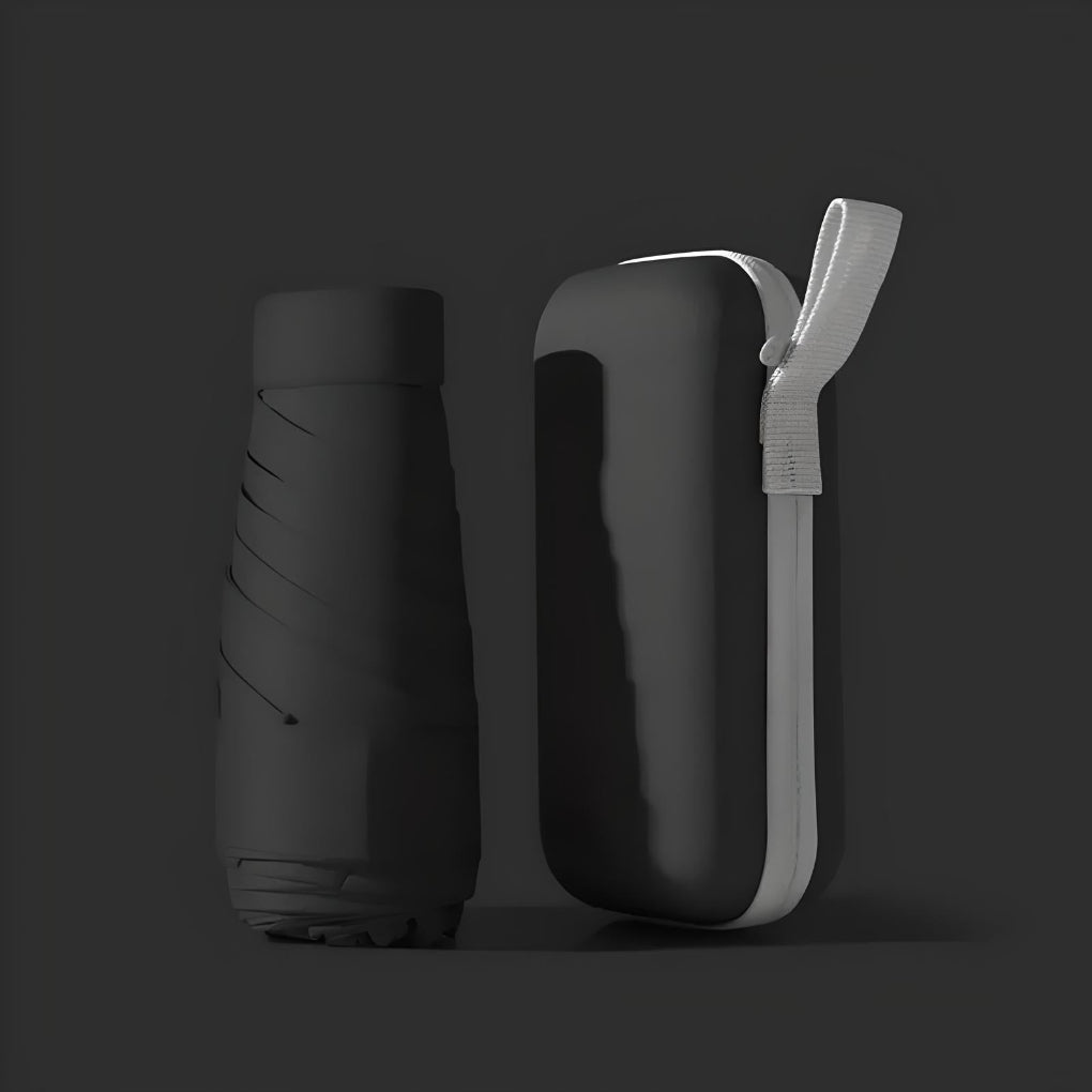 Compact Folding Travel Umbrella with Waterproof Case
