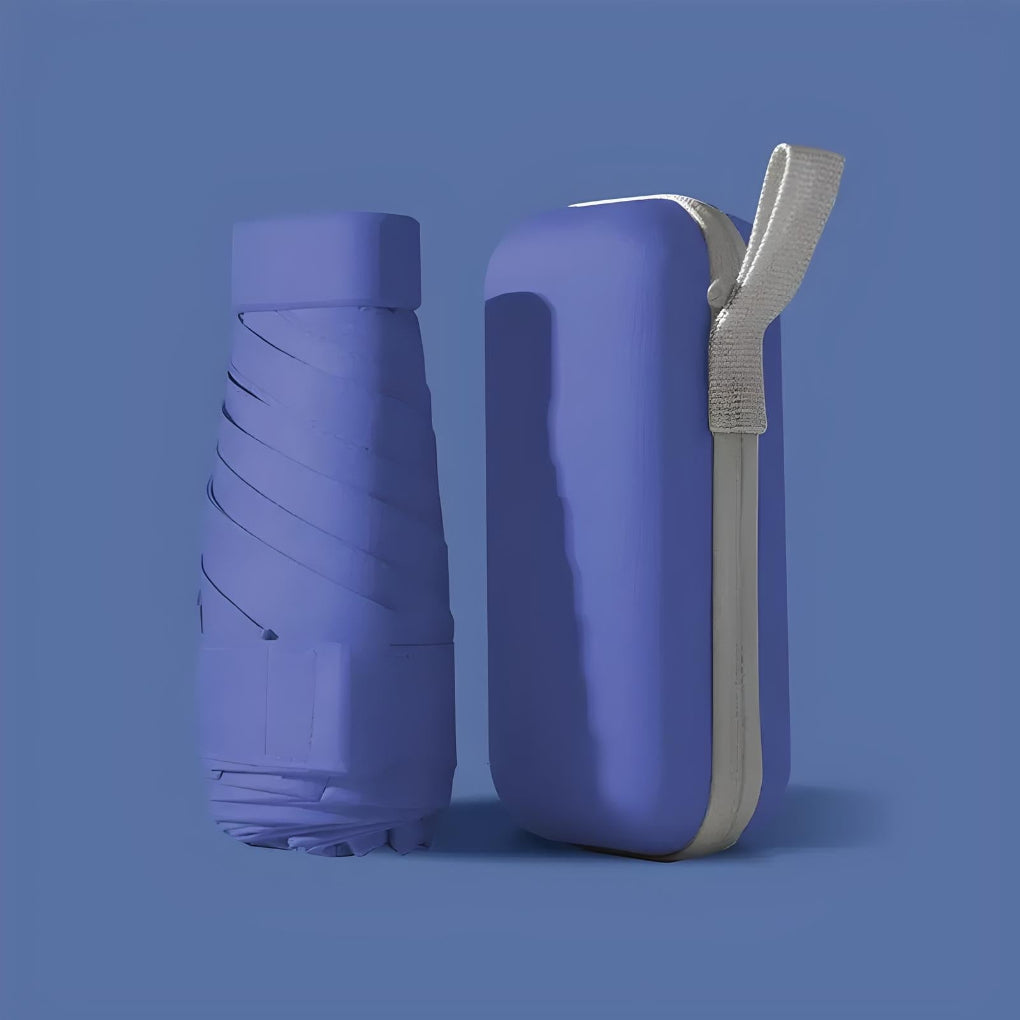 Compact Folding Travel Umbrella with Waterproof Case
