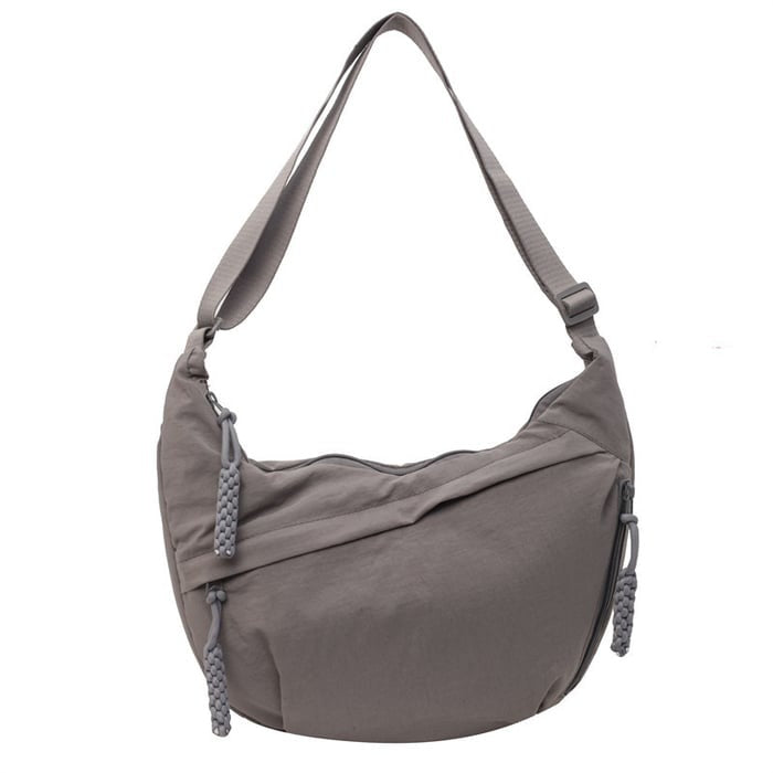 Nylon Crescent Crossbody Bag - Medium Slouchy Hobo Shoulder Purse