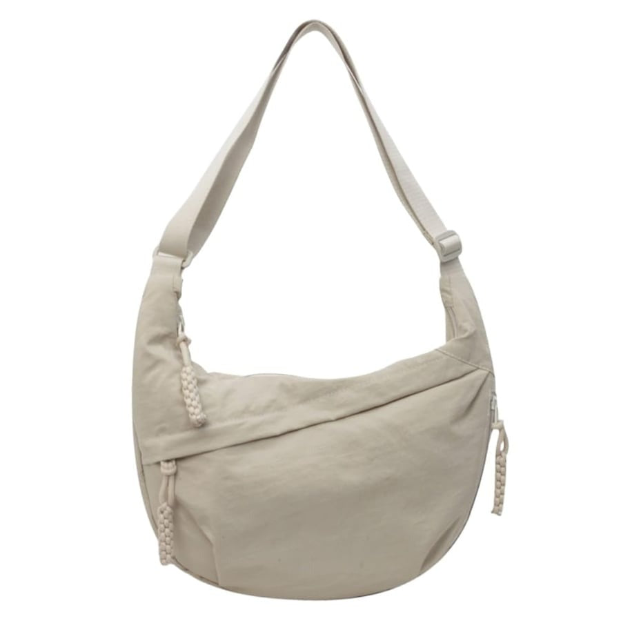 Nylon Crescent Crossbody Bag - Medium Slouchy Hobo Shoulder Purse