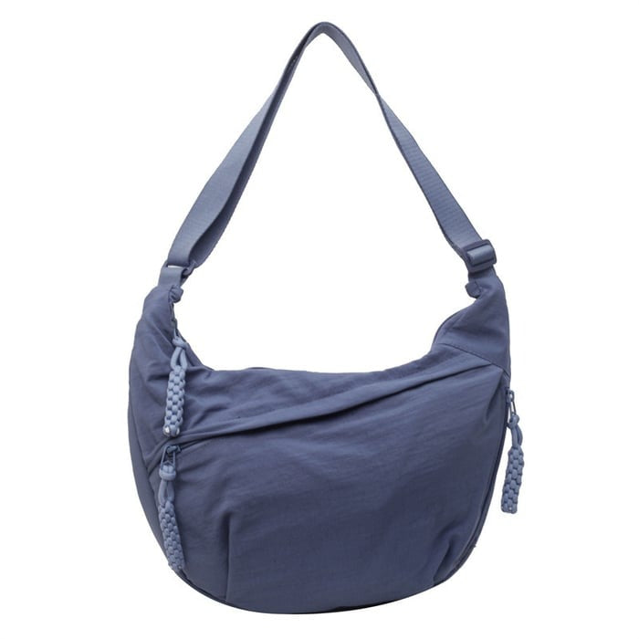 Nylon Crescent Crossbody Bag - Medium Slouchy Hobo Shoulder Purse