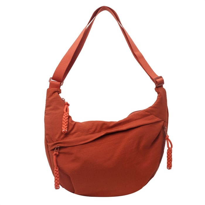 Nylon Crescent Crossbody Bag - Medium Slouchy Hobo Shoulder Purse