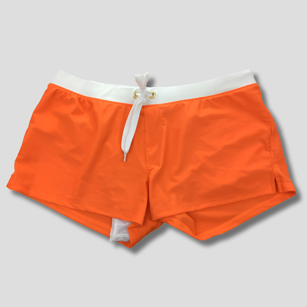 Men's Swim Shorts with Drawstring Waist and Side Splits
