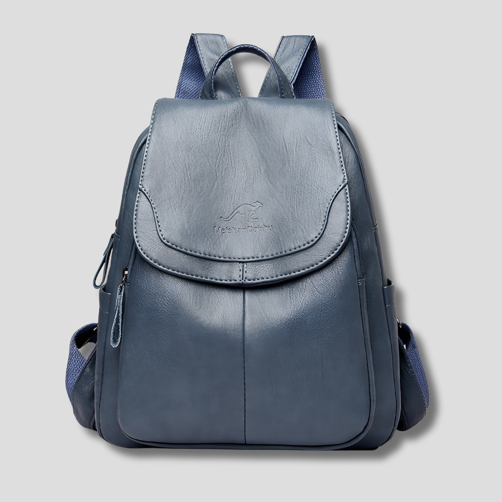 Anti Theft Leather Backpack - Embossed Elegant Women Travel Bag