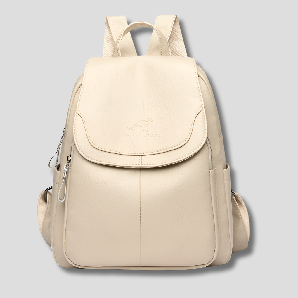 Anti Theft Leather Backpack - Embossed Elegant Women Travel Bag