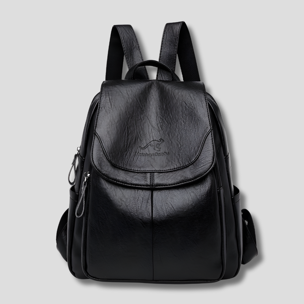 Anti Theft Leather Backpack - Embossed Elegant Women Travel Bag