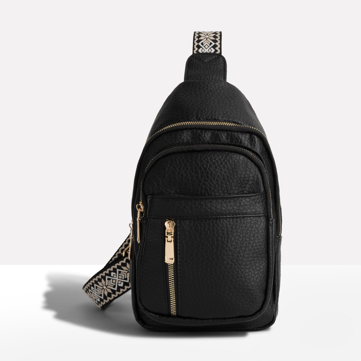 Anti Theft Chest Sling Bag - Patterned Strap Women Crossbody
