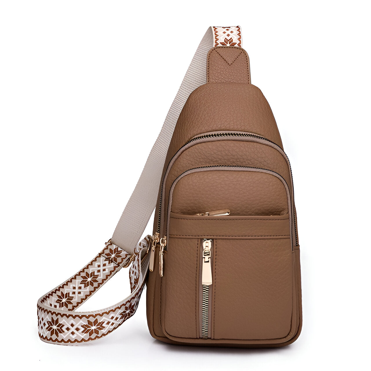 Anti Theft Chest Sling Bag - Patterned Strap Women Crossbody