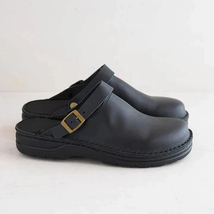 Men’s Leather Clogs – Cushioned Slip-On Shoes