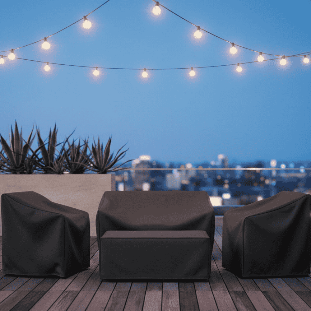 Weather-Resistant Outdoor Furniture Cover with Drawstring