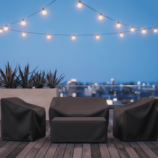 Weather-Resistant Outdoor Furniture Cover with Drawstring