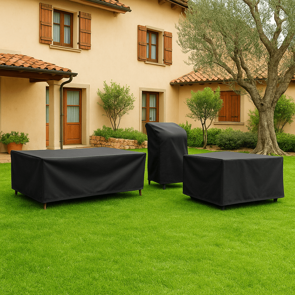 Weather-Resistant Outdoor Furniture Cover with Drawstring