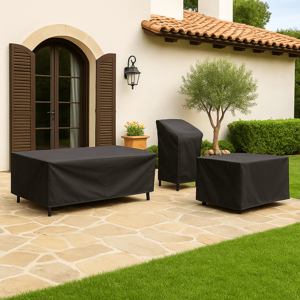 Weather-Resistant Outdoor Furniture Cover with Drawstring