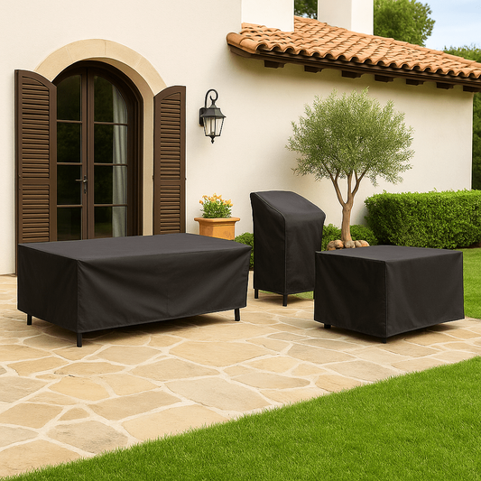 Weather-Resistant Outdoor Furniture Cover with Drawstring