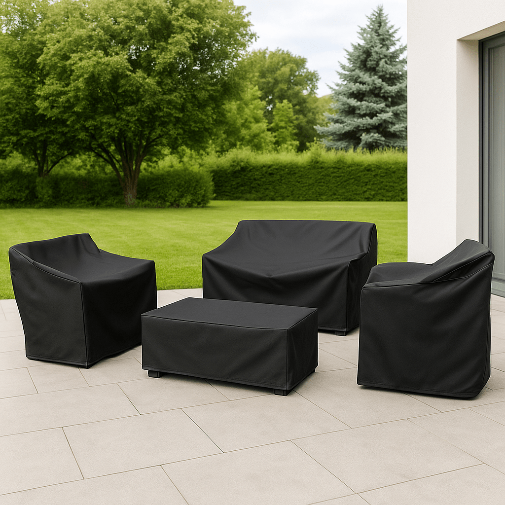Weather-Resistant Outdoor Furniture Cover with Drawstring