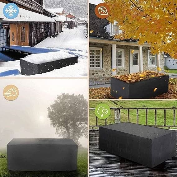 Weather-Resistant Outdoor Furniture Cover with Drawstring