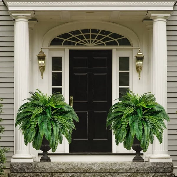 UV Resistant Artificial Boston Fern - 18pc Waterproof Outdoor