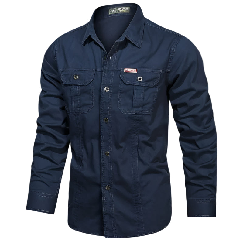 Men's Long Sleeve Utility Button-Down Shirt