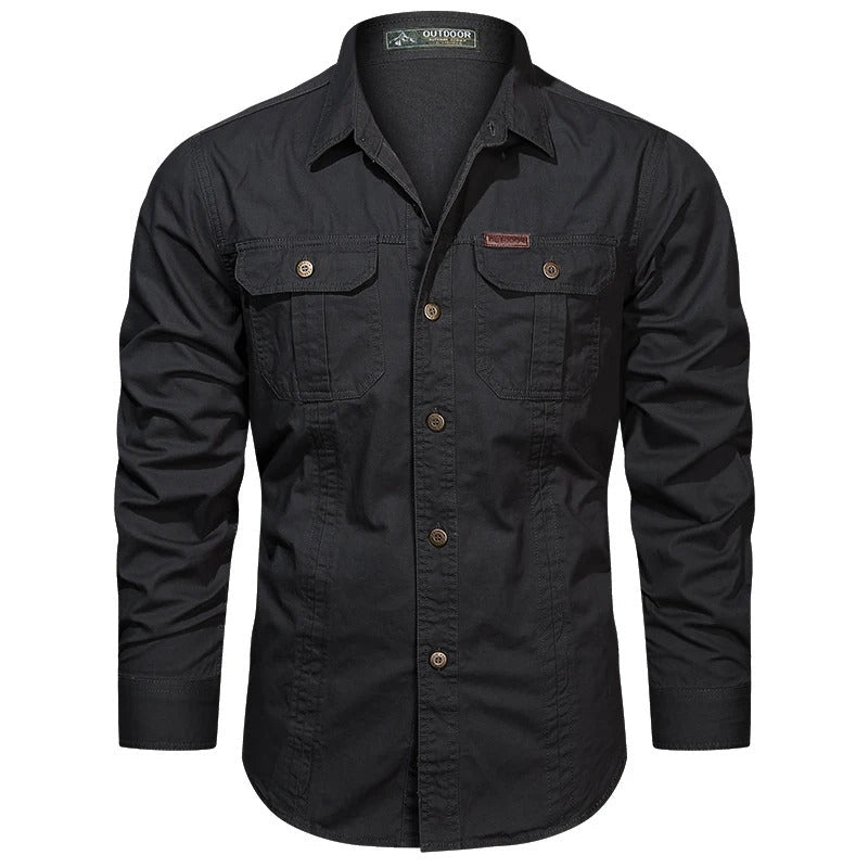 Men's Long Sleeve Utility Button-Down Shirt