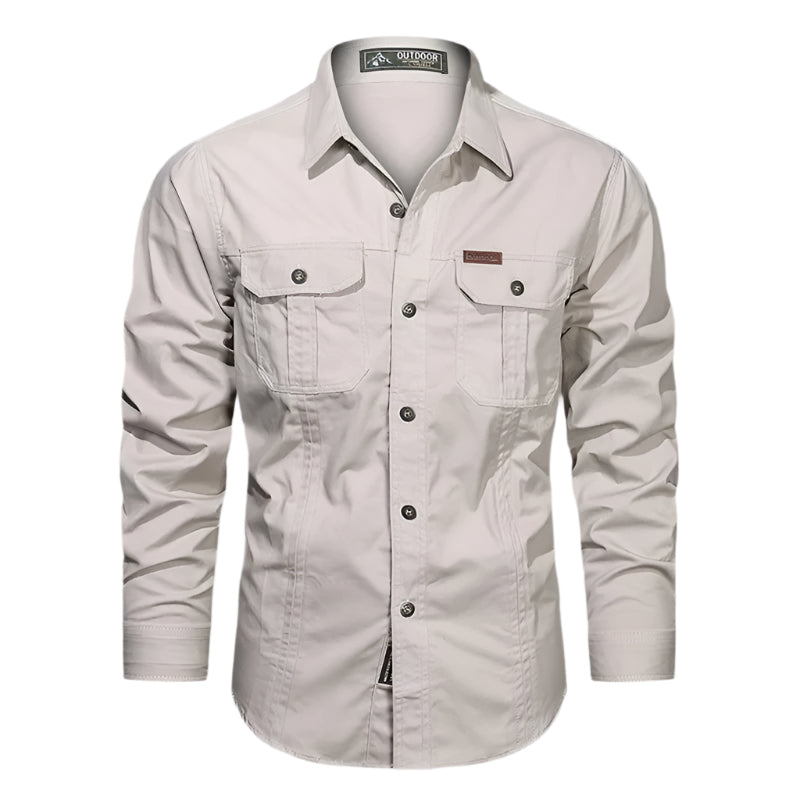 Men's Long Sleeve Utility Button-Down Shirt