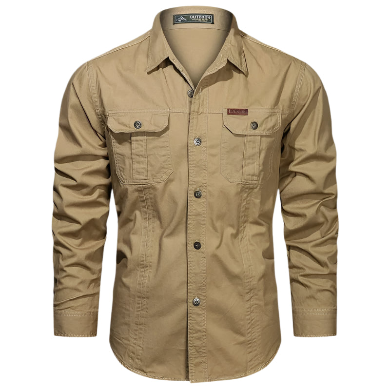 Men's Long Sleeve Utility Button-Down Shirt