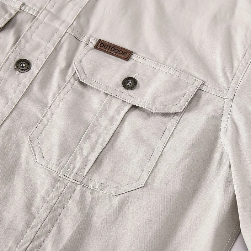 Men's Long Sleeve Utility Button-Down Shirt