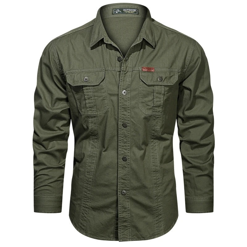 Men's Long Sleeve Utility Button-Down Shirt