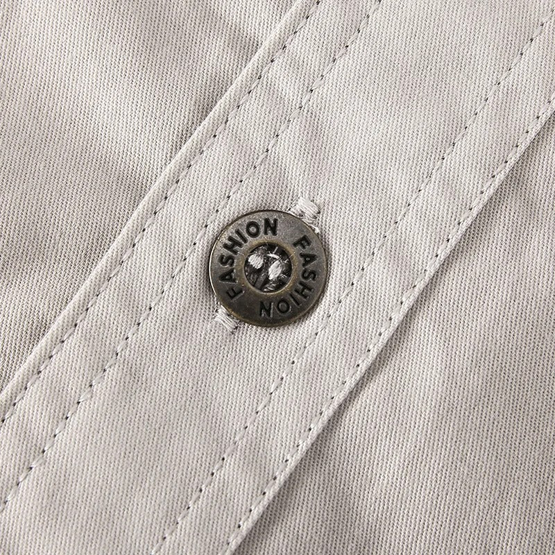 Men's Long Sleeve Utility Button-Down Shirt