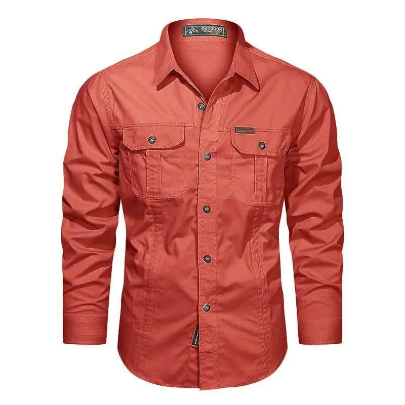 Men's Long Sleeve Utility Button-Down Shirt