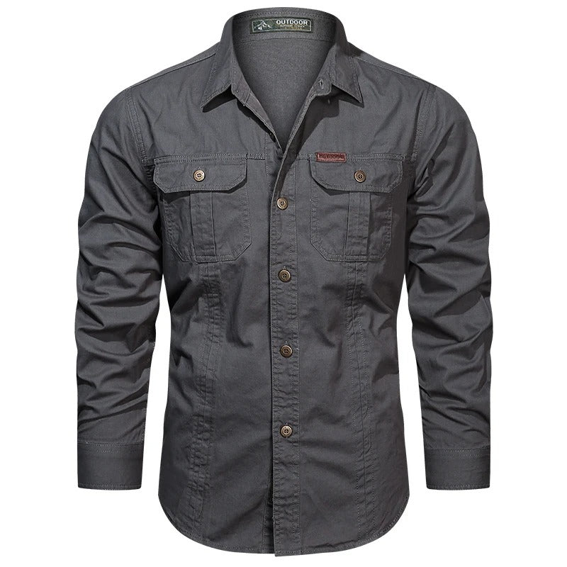 Men's Long Sleeve Utility Button-Down Shirt