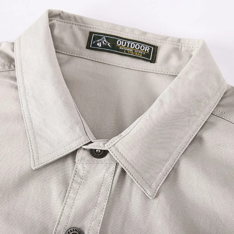 Men's Long Sleeve Utility Button-Down Shirt