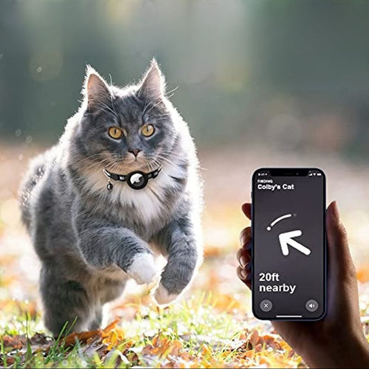 Reflective Cat Collar with GPS Tracker Holder – Adjustable Safety Collar