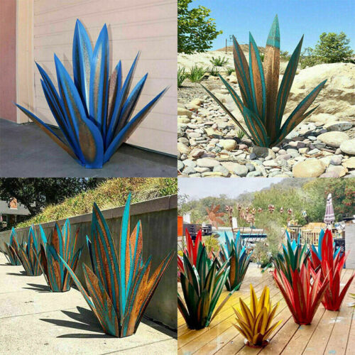 Metal Agave Plant Yard Art Weather Resistant Succulent Sculpture