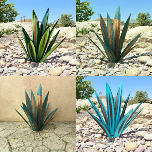 Metal Agave Plant Yard Art Weather Resistant Succulent Sculpture