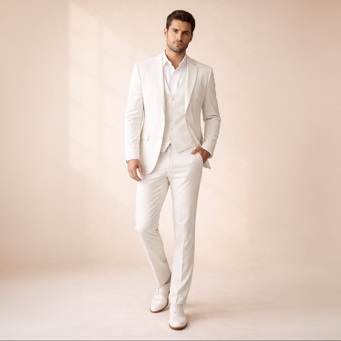 Men’s 3-Piece Slim Fit Suit – Blazer, Vest & Tailored Pants Set