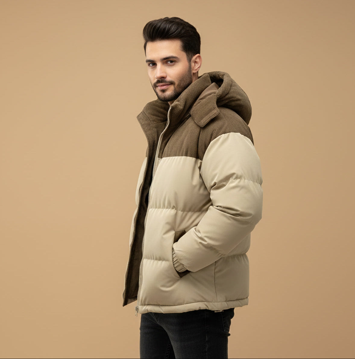 Men’s Hooded Winter Puffer Jacket – Thick Insulated Coat