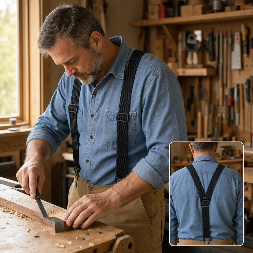 Men's 1.5-Inch Adjustable Belt Loop Suspenders