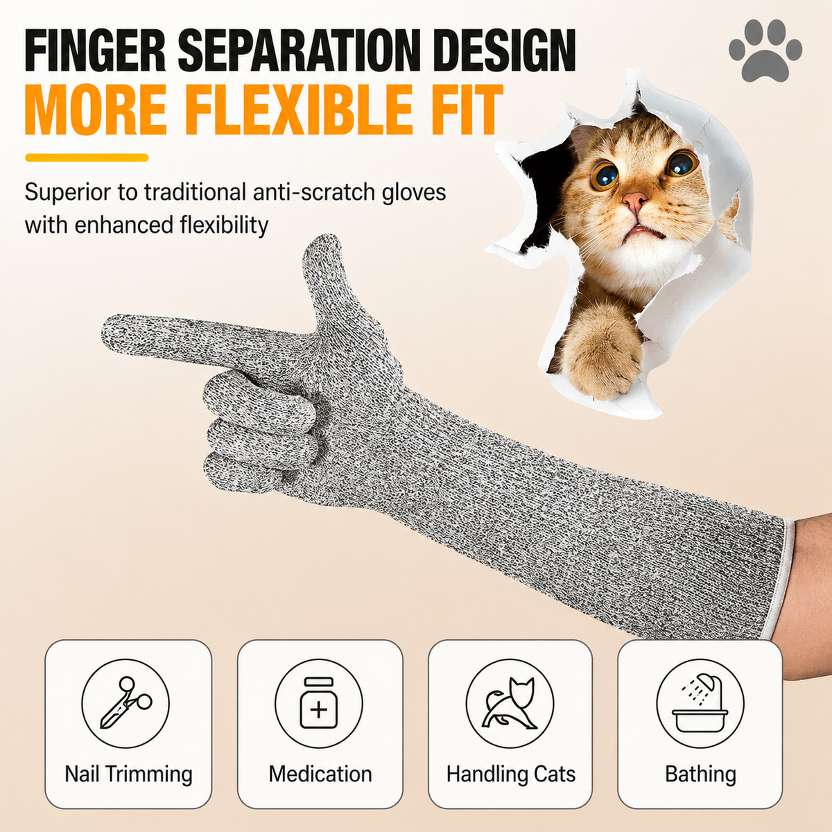 15.75-Inch Long Pet Handling Gloves