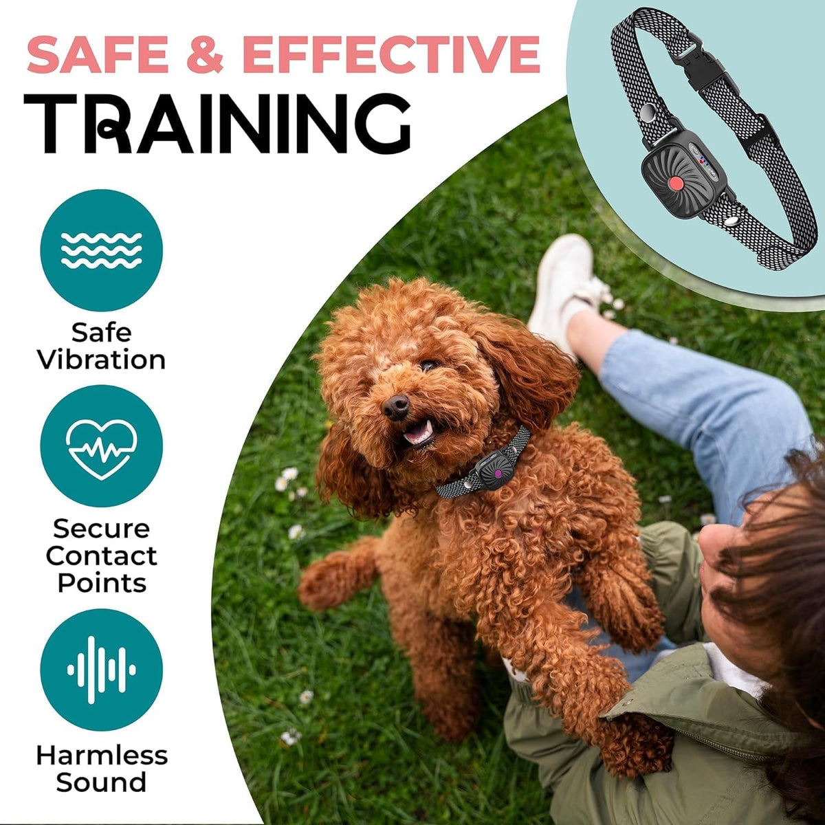 Small Dog Bark Collar - Sound & Vibration, IP67 Waterproof