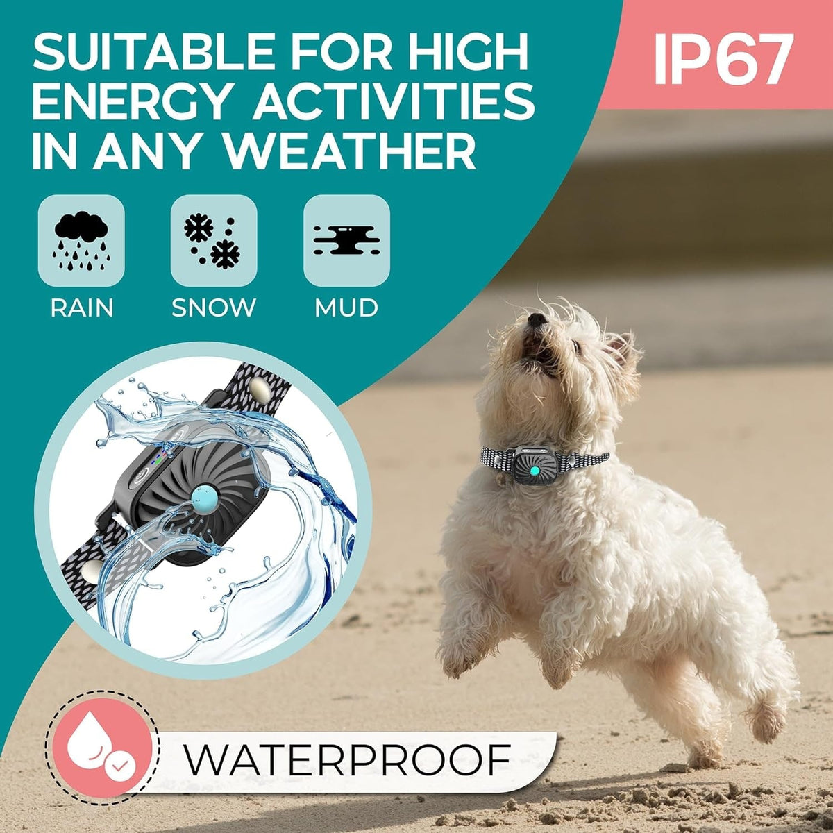 Small Dog Bark Collar - Sound & Vibration, IP67 Waterproof