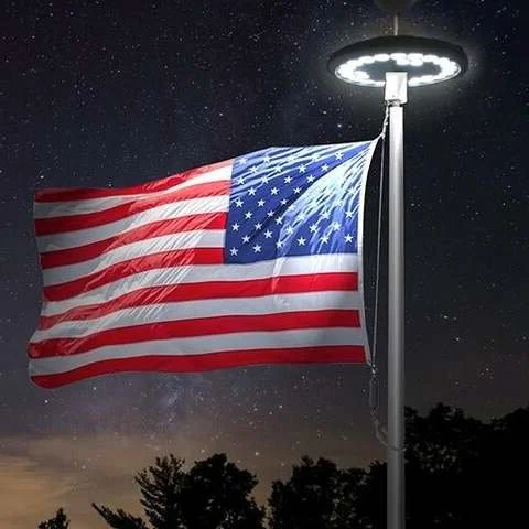 Solar-Powered LED Flagpole Light