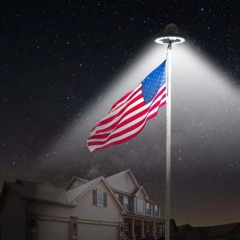 Solar-Powered LED Flagpole Light