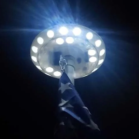 Solar-Powered LED Flagpole Light