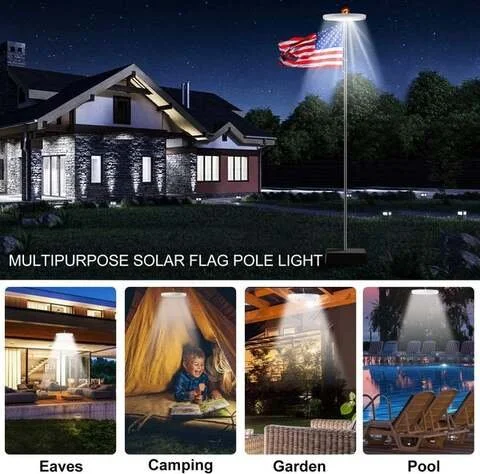 Solar-Powered LED Flagpole Light