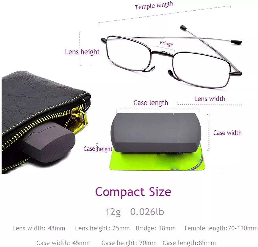 Unisex Folding Reading Glasses with Case