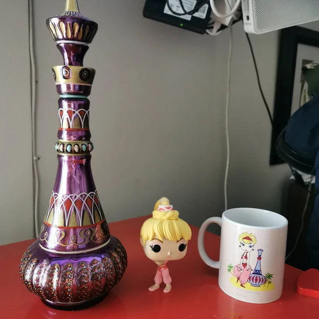 Decorative Purple Glass Genie Bottle